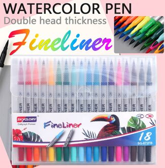 Kind Kleur Pen Set Marker Aquarel Borstel Vette Gekleurde Tekening Fineliner Pen Schilderij Verlichting Praktijk Tool # G30