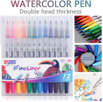Kind Kleur Pen Set Marker Aquarel Borstel Vette Gekleurde Tekening Fineliner Pen Schilderij Verlichting Praktijk Tool # G30