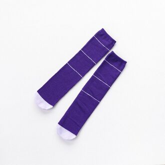 Kind Meisjes Lange Katoenen Sok Voor Baby Kids Kniekousen Peuters Lente Herfst Gestreepte Sokken Over Knie Baby Meisje sokken paars