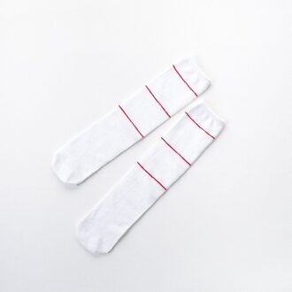 Kind Meisjes Lange Katoenen Sok Voor Baby Kids Kniekousen Peuters Lente Herfst Gestreepte Sokken Over Knie Baby Meisje sokken wit