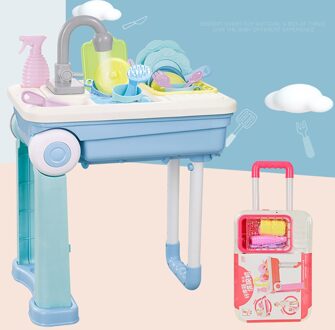 Kind Pretend Rollenspel Keuken Vaatwasser Set Speelgoed Met Elektrische Water Wastafel Simulatie Wassen Sink Kid Educatief Speelgoed M140 # BU