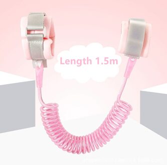 Kind Safety Harness Leash Anti Verloren Verstelbare Pols Link Trekkabel Polsband Riem Baby Kids Voor Peuter Vlinder Roze