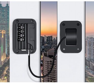 Kind Veiligheid Shifting Koelkast Deurslot Met 2 Toetsen Wachtwoord Security Window Lock Kast Lock Koelkast Vriezer Kast Lock zwart met Password