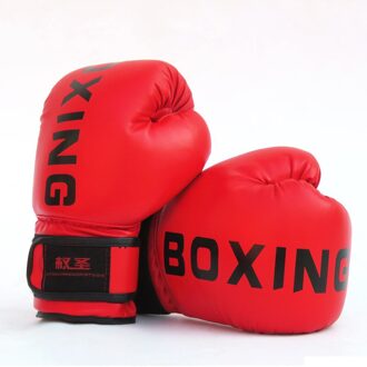 Kind Volwassenen Bokshandschoenen Pro Training Vechten Handschoenen Muay Thai Sparring Ponsen Kickboksen Ademend PU Bokshandschoenen kinderen rood