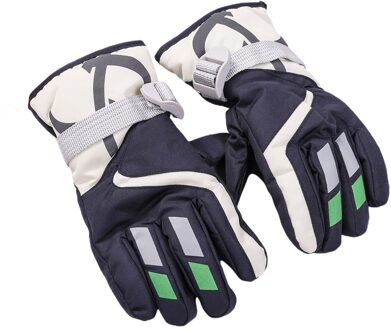 Kind Winter Warm Winddicht Sneeuw Snowboard Ski Sport Outdoor Fietsen Rijhandschoenen Handschoenen Marineblauw