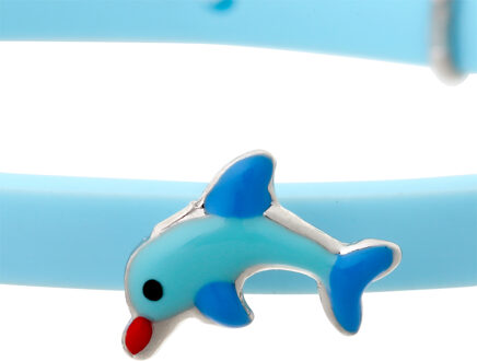 Kinder 925 Sterling Zilveren Armband - Zilver ZA-7156/BLAUW - One Size