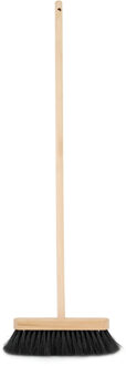 Kinder bezem voor binnen met zachte zwarte haren 65 cm - Bezem
