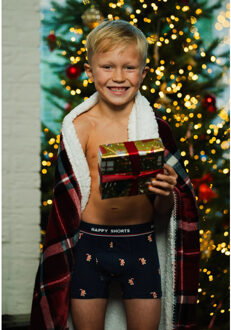 Kinder boxershorts jongens kerst print 2-pack gingerbread men Veelkleurig - 140