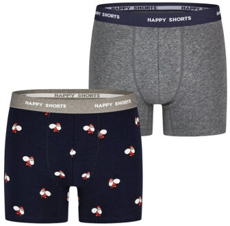 Kinder boxershorts jongens kerst print 2-pack santa Veelkleurig - 152
