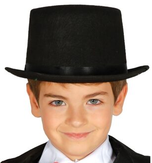 Kinder carnavals hoeden - Hoge verkleed hoed - zwart - voor jongens en meisjes