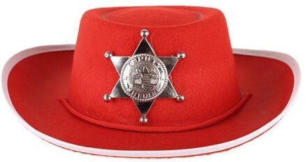 Kinder cowboy hoed rood