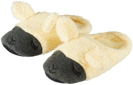 Kinder dieren pantoffels/sloffen lama/alpaca beige slippers
