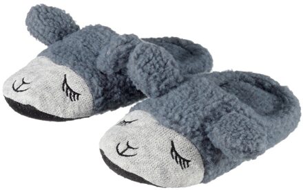 Kinder dieren pantoffels/sloffen lama/alpaca grijs slippers