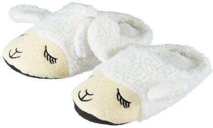 Kinder dieren pantoffels/sloffen lama/alpaca wit slippers