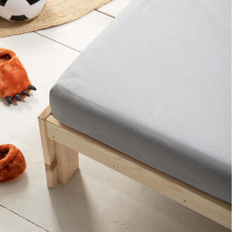 Kinder Hoeslaken - Katoen - 70x140cm - Lichtgrijs - Fresh And Co Kids - Dekbed-Discounter.nl