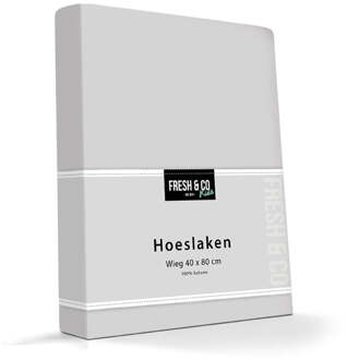 Kinder Hoeslaken - Katoen Jersey Stretch - 40x80cm - Grijs - Fresh And Co Kids - Dekbed-Discounter.nl