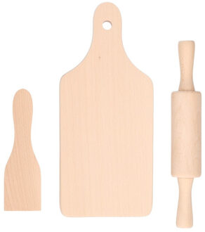 Kinder keuken speelgoed set - met deegroller, spatel en plank - Keukenartikelen - chefkok