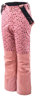 Kinder/kids balmani skibroek met dierenprint Roze - 152