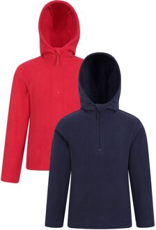 Kinder/Kids Camber Quarter Zip Hoodie (Set van 2) (Marine / Rood) - maat Navy/rood