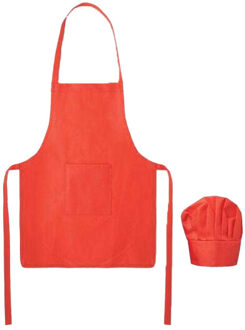 Kinder/kids kinderkoksschort Rood - One size