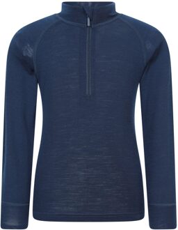Kinder/Kids Merino Blend Half Rits Base Layer Top (Marine) Navy - 5-6J / 110-116cm