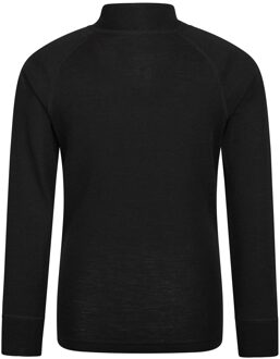 Kinder/Kids Merino Blend Half Rits Base Layer Top (Zwart) - 2-3J / 92-98cm