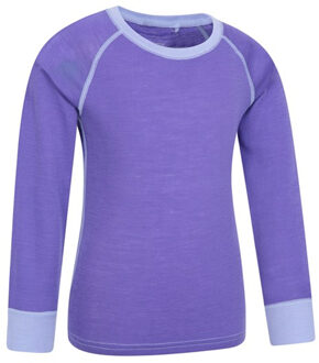 Kinder/Kids Merino II Contrast Ronde Hals Base Layer Top (Paars) - maat