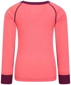 Kinder/Kids Merino II Ronde Hals Base Layer Top (Helder Roze) - 5-6J / 110-116cm