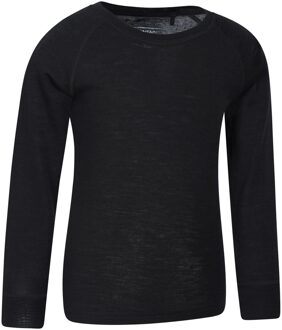 Kinder/Kids Merino II Ronde Hals Base Layer Top (Zwart) - 5-6J / 110-116cm