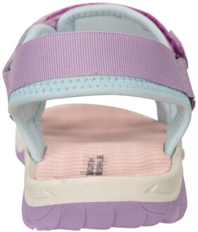 Kinder-/kids sandalen met ton-sur-ton streep en 3 drukknopen (Paars)