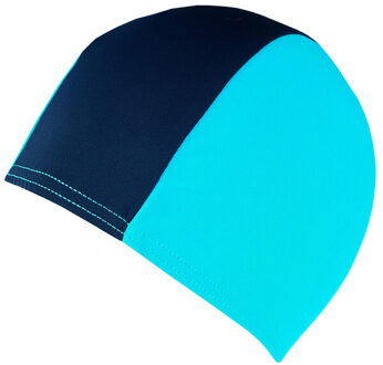 Kinder/kids tweekleurige lycra badmuts Blauw - One size
