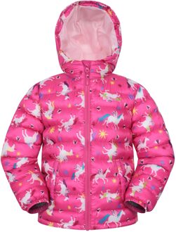 Kinder/Kinder Seizoenen Watercolour Gewatteerde Jas (Donkerroze) - 9-10J / 134-140cm