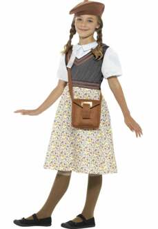 Kinder Kostuum -Kids tm 12 jaar- Evacuee School Girl Multicolours