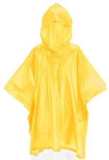 Kinder regen poncho - pvc - geel - in zakje - vanaf 4 jaar - noodponcho met capuchon - Regenponcho's