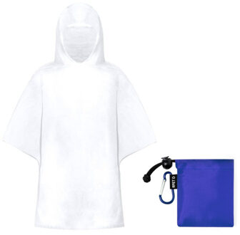 Kinder regenponcho - pvc - in blauw zakje - vanaf 4 jaar - noodponcho met capuchon - one size One size