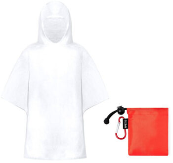 Kinder regenponcho - pvc - in rood zakje - vanaf 4 jaar - noodponcho met capuchon - one size One size