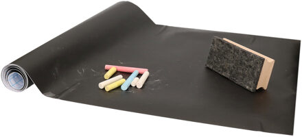 Kinder schoolbord - zelfklevend folie - 45 x 200 cm - incl. krijtjes en wisser