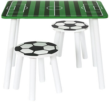 Kinder tafel met 2 stoeltjes - voetbal thema - 60 x 45 x 40 cm - kinderkamer Multi