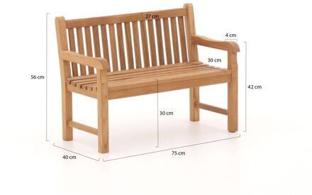 Kinder tuinbank 75x40x56cm/KiKabeer Groot 30cm wit - Laagste prijsgarantie! Bruin