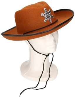 Kinder verkleed cowboyhoed - bruin - Carnaval sheriff