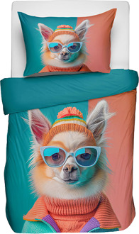 Kinderdekbedovertrek Katoen - 140x200 Cm Meerkleurig - Dieren - Fresh And Co Kids - Dekbed-Discounter.nl - 140 x 200 cm