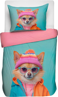 Kinderdekbedovertrek Katoen - 140x200 Cm Meerkleurig - Dieren - Fresh And Co Kids - Dekbed-Discounter.nl - 140 x 200 cm