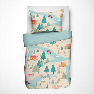 Kinderdekbedovertrek Katoen - 140x200 Cm Meerkleurig - - Fresh And Co Kids - Dekbed-Discounter.nl - 140 x 200 cm