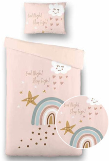 Kinderdekbedovertrek Sleepy Cloud - 140x200220 Cm Meerkleurig - Romantisch - Fresh And Co Kids - Dekbed-Discounter.nl