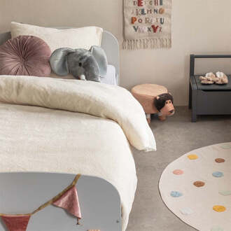 Kinderdekbedovertrek Teddy Kids - 140x200220 Cm Off-white - Effen - Fresh And Co - Dekbed-Discounter.nl