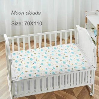Kinderen Anti-Kwel Kussen Baby Katoenen Beschermende Kleine Lakens Baby Gaas Ademend Luier Aankleedkussen Baby Crawlin clouds70X110