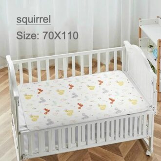 Kinderen Anti-Kwel Kussen Baby Katoenen Beschermende Kleine Lakens Baby Gaas Ademend Luier Aankleedkussen Baby Crawlin squirrel70X110