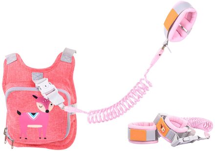 Kinderen Anti-Verloren Polsband Safety Harness Peuter Leash Outdoor Wandelen Hand Riem Kind Polsbandje Strap Link Trekkabel roze