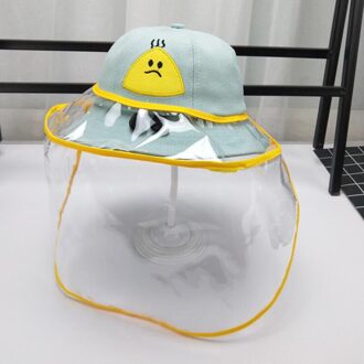 Kinderen Baby Bescherming Hoed Zonnebrandcrème Uv Schaduw Visser Hoed Anti-Fog Speeksel Isolatie Masker munt kleur