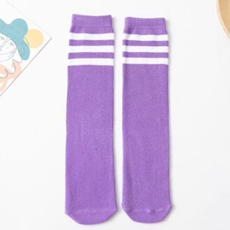 Kinderen Baby Lange Buis Been Warm Kids Kniekousen Voor Meisjes Jongens Voetbal Strepen Katoen Sport Oude School Wit sokken Skate paars Socks